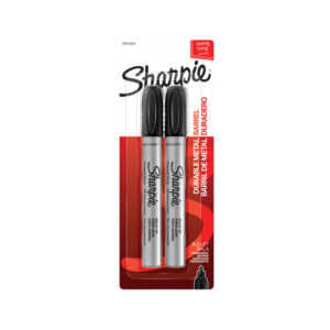 Sharpie Metal Permanent Marker Bullet Black Pk2