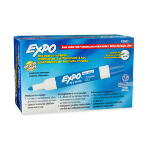 Expo Whiteboard Marker Dry Erase Bullet Tip Blue Bx12