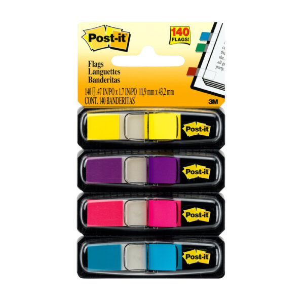 Post-It Mini Flags Bright Colours 12 x 45mm 4-Pack - Box of 6