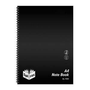 Spirax P595 PP Notebook A4 120 Pg Black