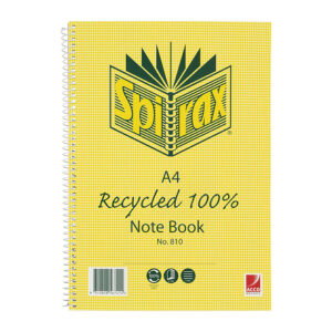 Spirax 810 Recycled Notebook A4 120 Pg Pk5