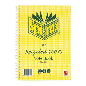 Spirax 811 Recycled Notebook A4 240 Pg Pk5