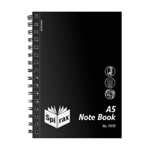 Spirax P570 PP Notebook A5 200 Pg Black